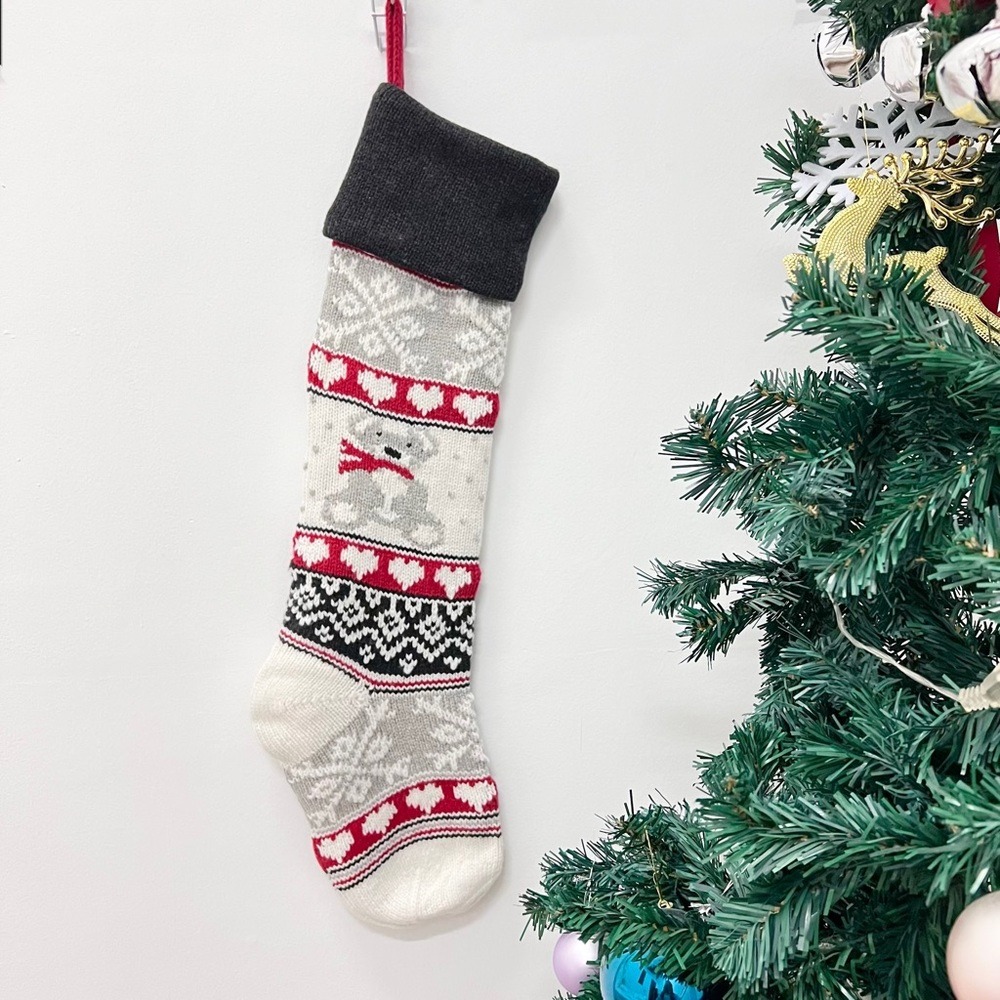Fair isle Christmas Stocking Teddy Bear no monogram